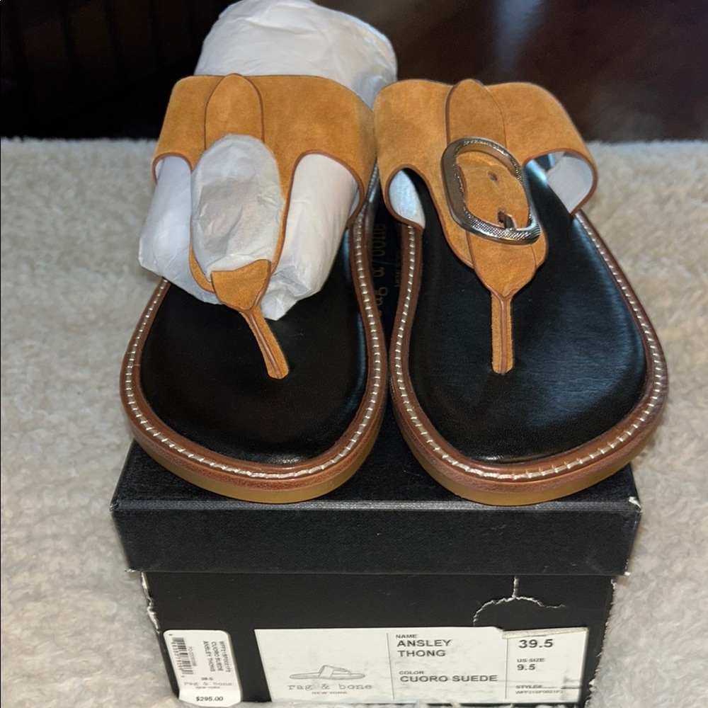 NIB Rag & Bone Cuoro Suede Thong Sandals